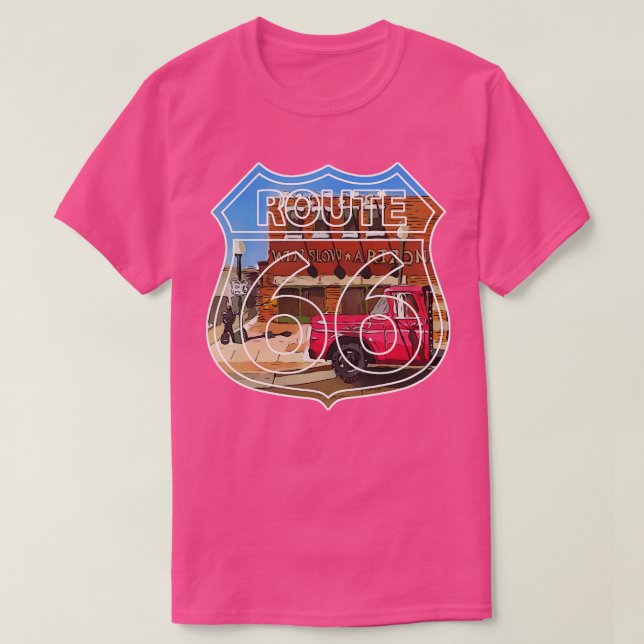 Camiseta Esquina en Winslow Arizona Route 66 Eagles song Ta (Diseño del anverso)