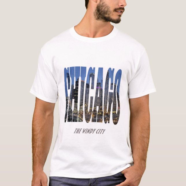 Camiseta Esquina nocturna de Chicago (Anverso)