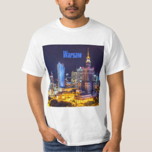 Camiseta Esquina nocturna de Varsovia Polonia