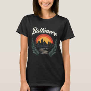 Camiseta Esquina retro de Baltimore con puesta de sol