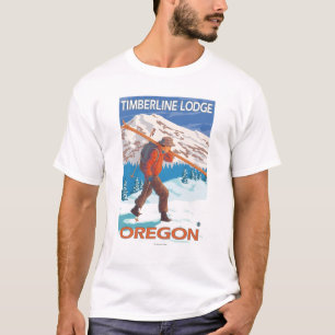 Camiseta Esquís de la nieve del esquiador que llevan - cas
