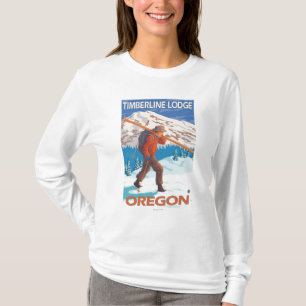 Camiseta Esquís de la nieve del esquiador que llevan - cas