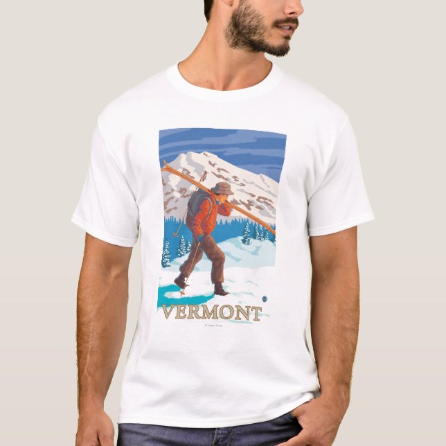 Camiseta Esquís que llevan de VermontSkier (Anverso)