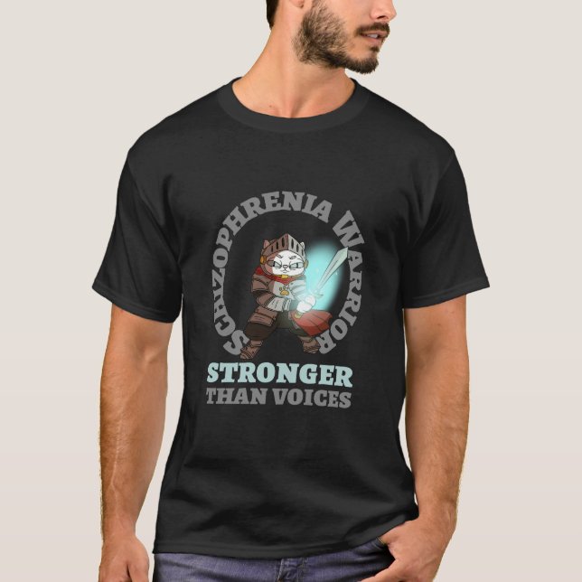 Camiseta Esquizofrenia Guerrero más fuerte que Voces (Anverso)