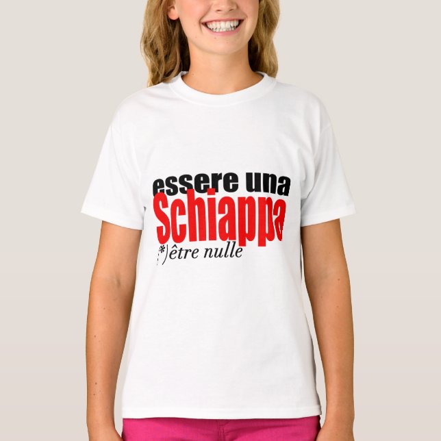 Camiseta Essere una Schiappa être nulle en français Chicas  (Anverso)
