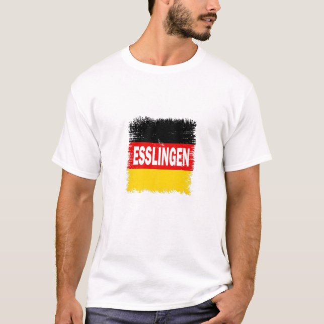 Camiseta Esslingen - Germany With German Flag (Anverso)