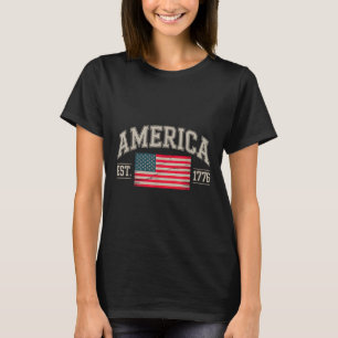 Camiseta Est 1776 Bandera Patriótica Estadounidense 4 De Ju