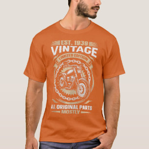 Camiseta Est 1939 Vintage All Original Parts Motorcycle 84t