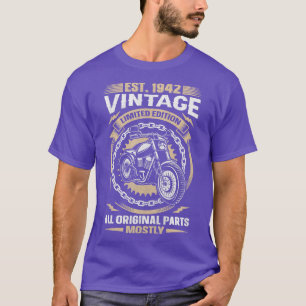 Camiseta Est 1942 Vintage All Original Parts Motorcycle 81t