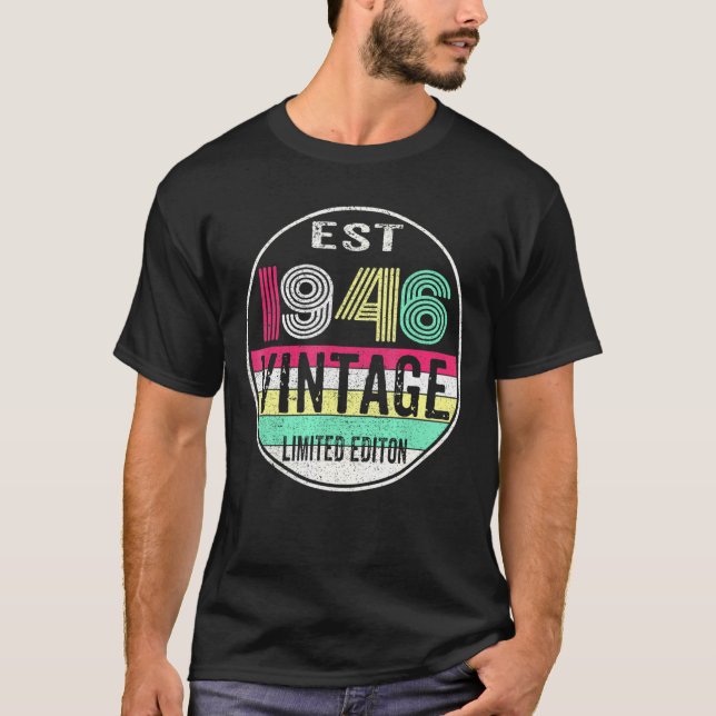 Camiseta Est 1946 añejo 1946 76 cumpleaños (Anverso)