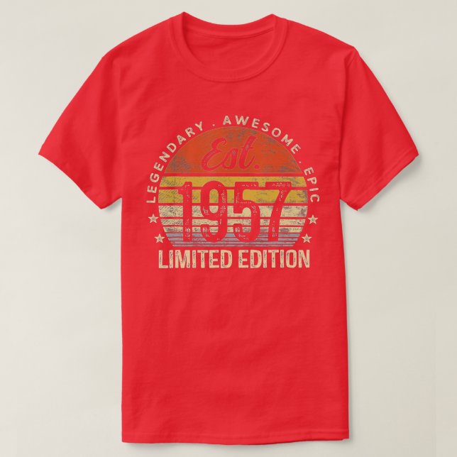 Camiseta Est 1957 Edición Limitada 65ª Regalos de cumpleaño (Diseño del anverso)