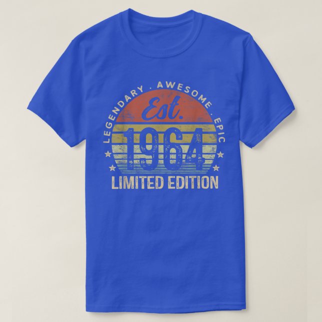 Camiseta Est 1964 Edición Limitada 58ª cosecha de cumpleaño (Diseño del anverso)