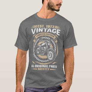 Camiseta Est 1973 Vintage All Original Parts Motorcycle 50t