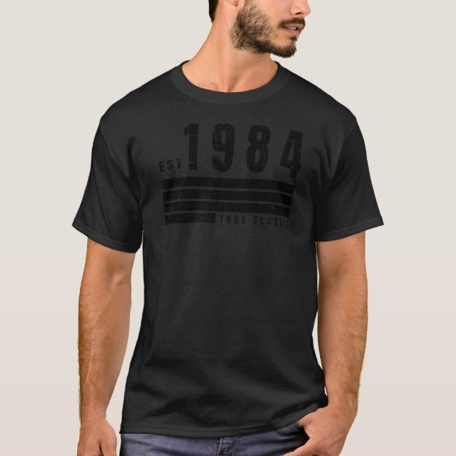 Camiseta EST 1984 Verdadera estética retro clásica B (Anverso)