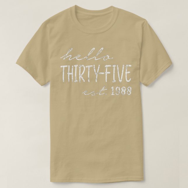 Camiseta Est 1988 Hello Thirty Five Years Old 35th Birthday (Diseño del anverso)