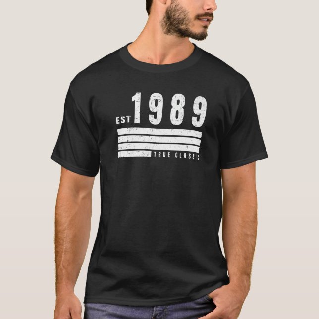 Camiseta EST 1989 Verdadera estética retro clásica B (Anverso)