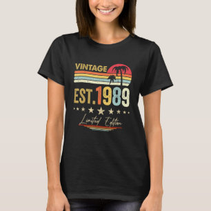 Camiseta Est 1989 Vintage 1989 Edición Limitada 33ᵉʳ Birthd