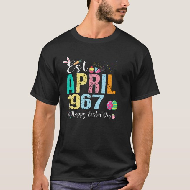 Camiseta Est. Abril de 1967 55 años de edad Divertido Feliz (Anverso)