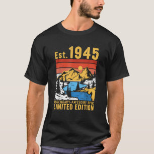 Camiseta Est Vintage 1945 Limited Edition 80th Birthday 80