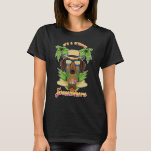 Camiseta Está A 5 O'Clock En Algún Lugar Bebiendo Dachshund