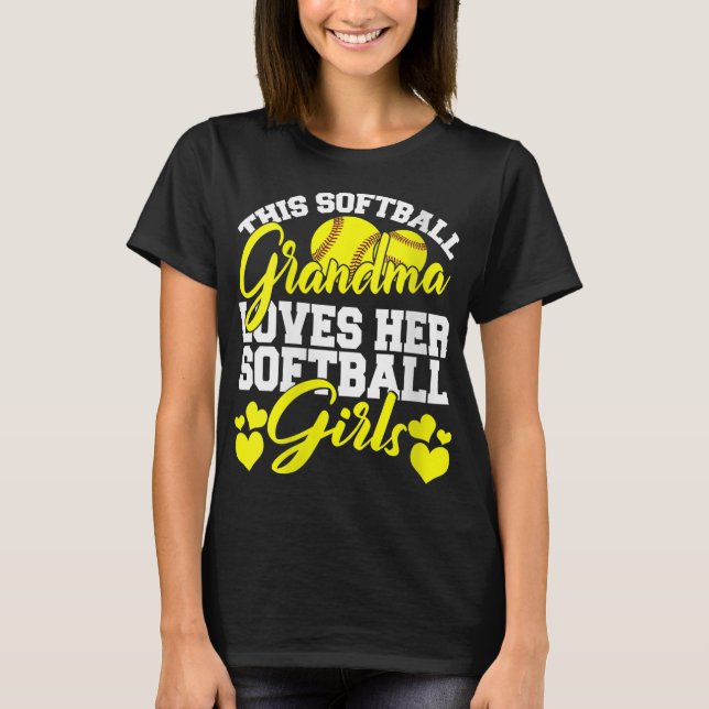 Camiseta Esta abuela de Softball ama a sus Chicas Sof (Anverso)