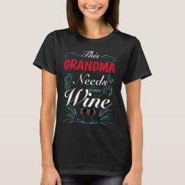Camiseta Esta abuela necesita algo de vino