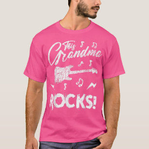 Camiseta Esta abuela roza rock de guitarra Guay y me rollo