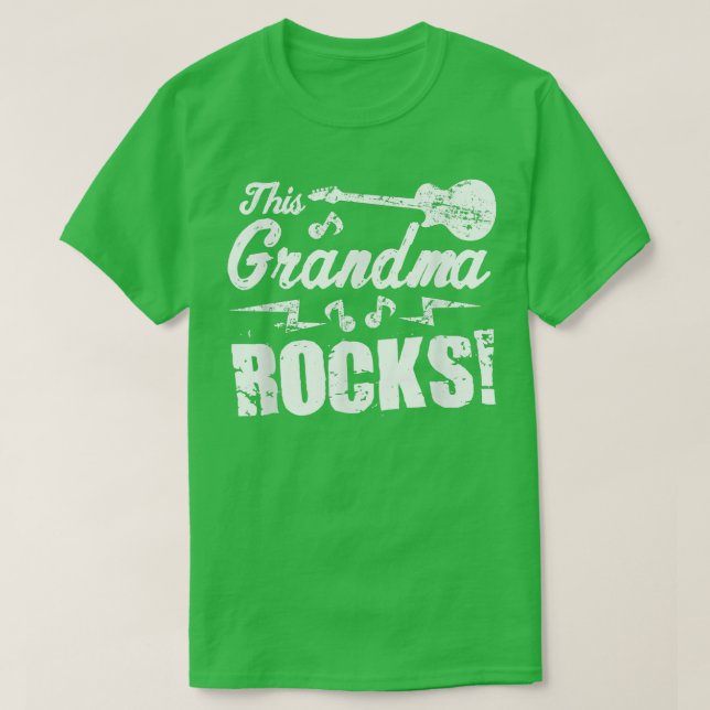 Camiseta Esta abuela roza rock de    guitarra y hace gracia (Diseño del anverso)
