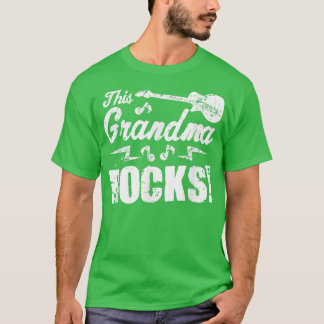 Camiseta Esta abuela roza rock de guitarra y hace gracia