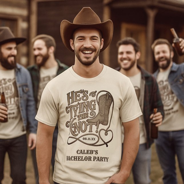 Camiseta Está amarrando el partido de soltero de vaquero oc (Subido por el creador)
