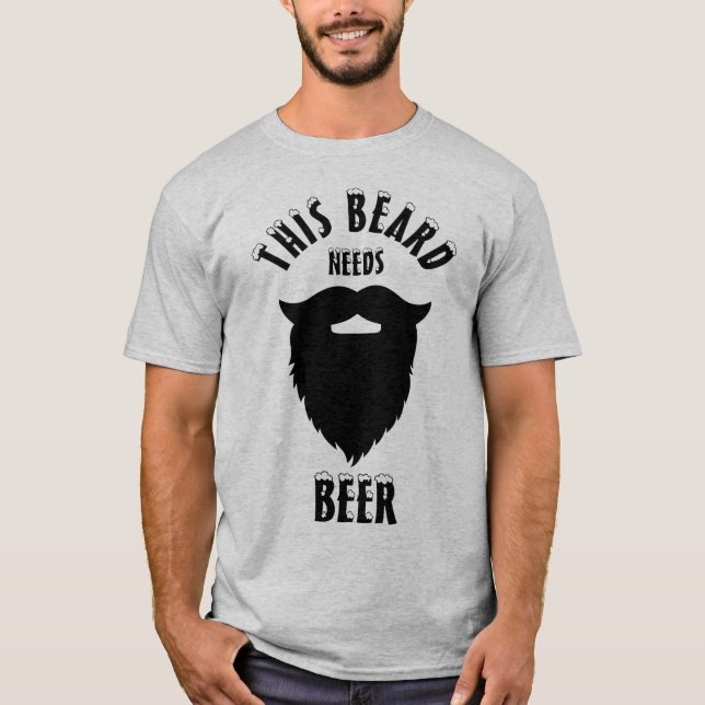 Camiseta Esta barba necesita cerveza, (Anverso)