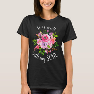 Camiseta Está Bien Con El Alma Rosa Floral Inspirador