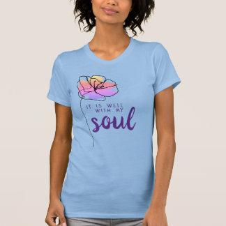 Camiseta Está Bien Con Mi Alma Floral Cita De Fe Moderna
