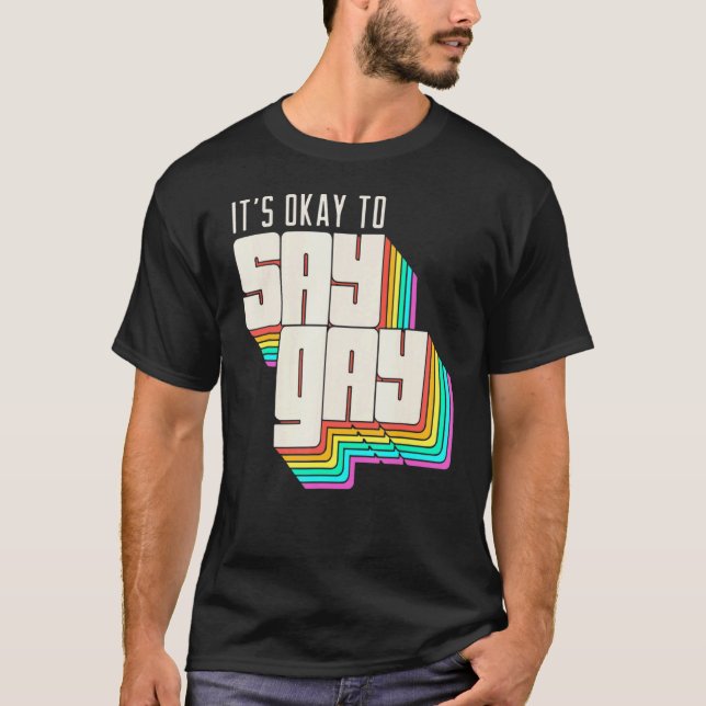 Camiseta Está bien decir cosecha de gay Lgbt retro para la  (Anverso)