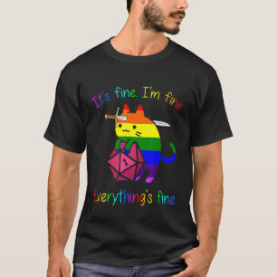 Camiseta Está Bien Estoy Bien Todo Está Bien Gato Lgbt Sup