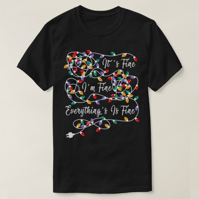 Camiseta Está bien, estoy bien, todo está bien, Navidades L (Diseño del anverso)