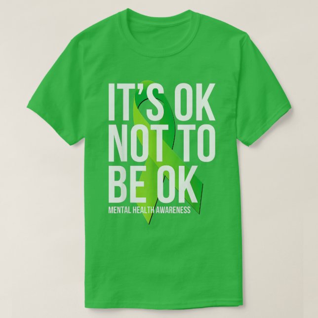 Camiseta Está bien no estar bien Cinta de concientización s (Diseño del anverso)