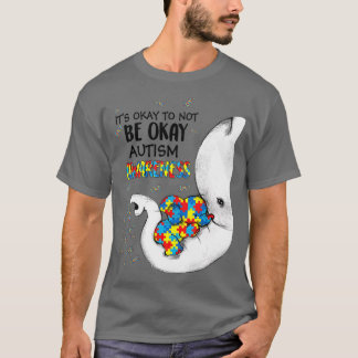 Camiseta Está Bien No Ser Autismo Conciencia Elefante Puzze