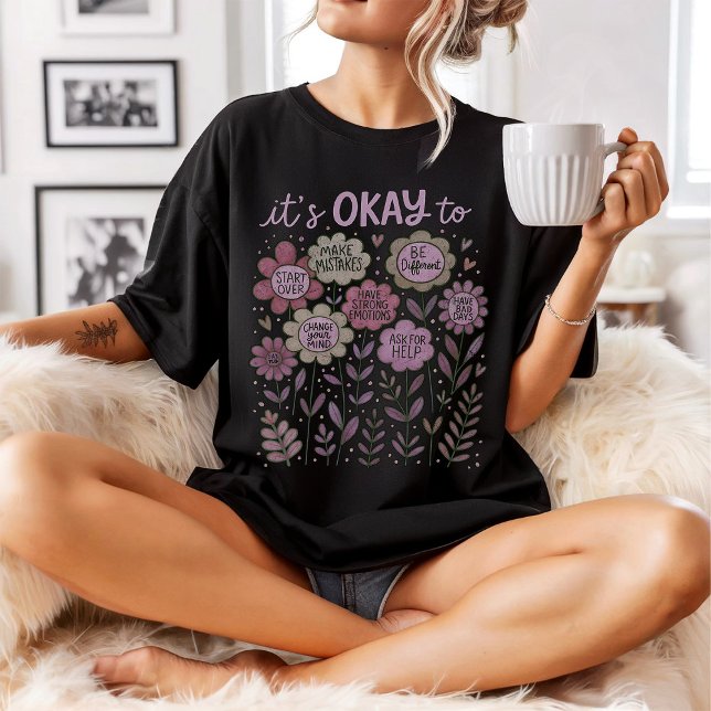 Camiseta Está bien para Boho Floral (Subido por el creador)