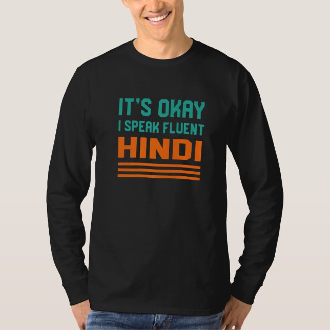 Camiseta Está bien que hable indio hindi fluido (Anverso)