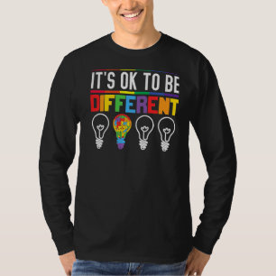 Camiseta Está Bien Ser Diferente Autismo Conciencia Ligera