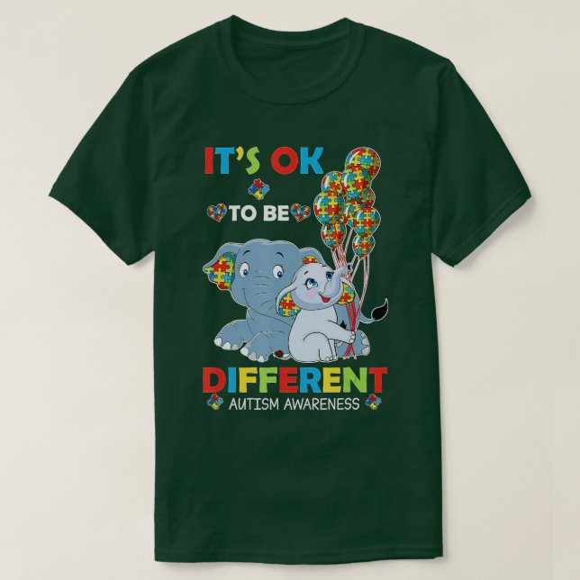 Camiseta Está bien ser diferente autismo del rompecabezas d (Diseño del anverso)