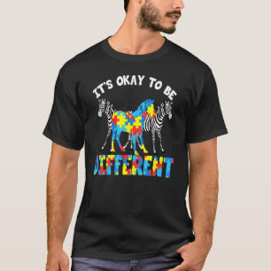 Camiseta Está Bien Ser Diferente Cebra Lindo Conciencia del