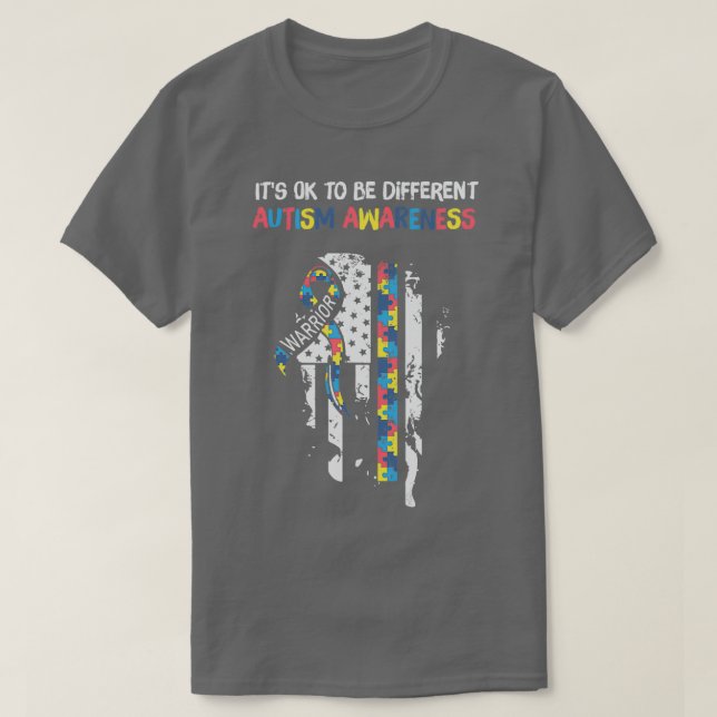 Camiseta Está bien ser diferente conciencia del autismo (Diseño del anverso)