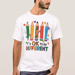 Camiseta Está bien ser diferente Conciencia del Autismo Pro