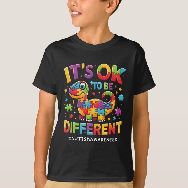 Camiseta Está Bien Ser Diferente Conciencia Del Autismo Tes (Anverso)