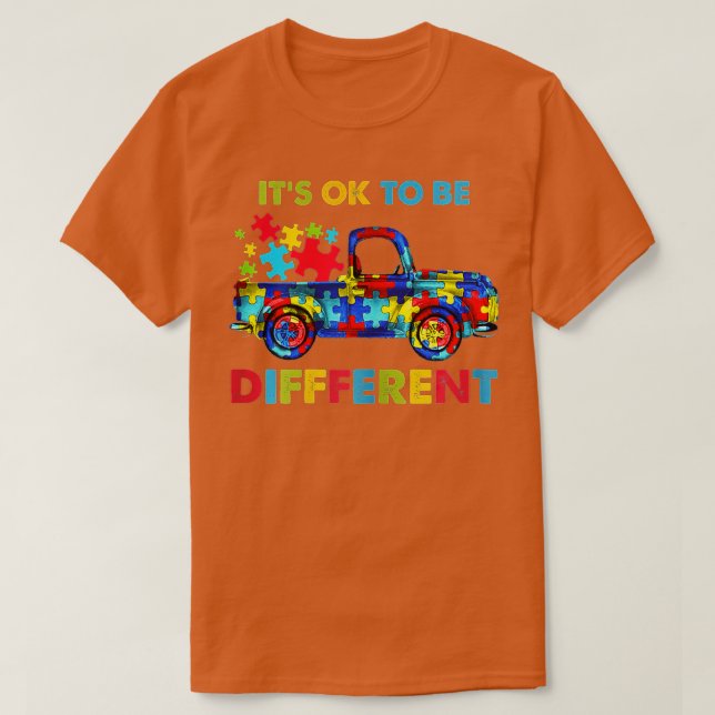 Camiseta Está bien ser diferente de autismo (Diseño del anverso)