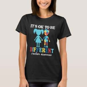 Camiseta Está bien ser diferente de la conciencia del autis