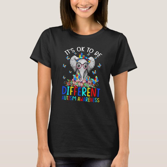 Camiseta Está Bien Ser Diferente Elefante De Concientizació (Anverso)