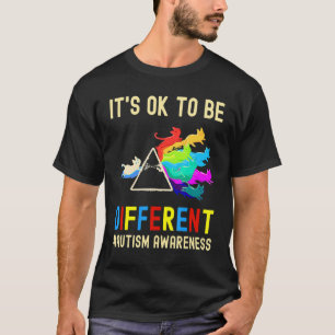 Camiseta Está Bien Ser Diferente Gato Prisma Conciencia Del